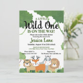 Een beetje wild één Baby shower Kaart (Staand voorkant)