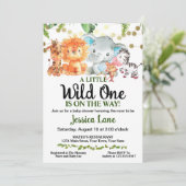 Een beetje wild één Baby shower Kaart (Staand voorkant)