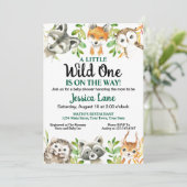 Een beetje wild één Baby shower Kaart (Staand voorkant)