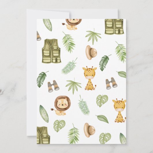 Een beetje wild één Baby shower Kaart (Achterkant)