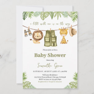 Een beetje wild één Baby shower Kaart