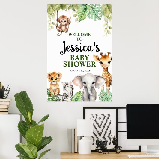 Een beetje wild één Baby shower Poster (Thuiskantoor)