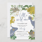 Een beetje wild een dinosaurus trex Baby shower Kaart (Voorkant)