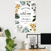 Een beetje wild een Oerwoud Baby shower welkomstbo Poster (Thuiskantoor)