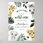 Een beetje wild een Oerwoud Baby shower welkomstbo Poster (Voorkant)
