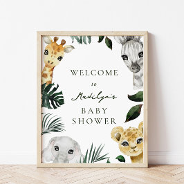 Een beetje wild een Oerwoud Baby shower welkomstbo Poster