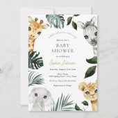 Een beetje Wild Een Oerwoud Dieren Baby shower Kaart (Voorkant)