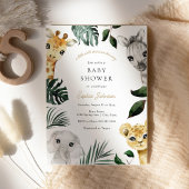 Een beetje Wild Een Oerwoud Dieren Baby shower Kaart
