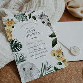 Een beetje Wild Een Oerwoud Dieren Baby shower Kaart
