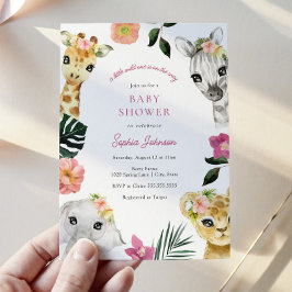 Een beetje wild een Oerwoud meisje Baby shower Kaart