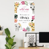 Een beetje wild een Oerwoud meisje Baby shower wel Poster (Thuiskantoor)