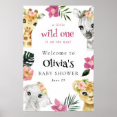 Een beetje wild een Oerwoud meisje Baby shower wel Poster (Voorkant)