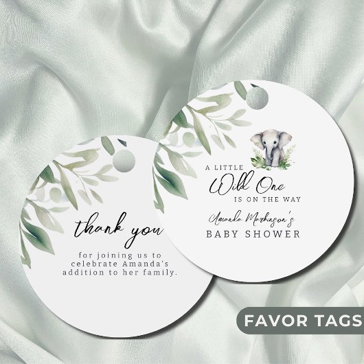 Een beetje wild een olifant Baby shower feest Bedankjes Labels