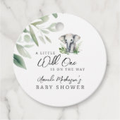 Een beetje wild een olifant Baby shower feest Bedankjes Labels (Voorkant)