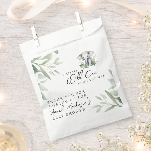 Een beetje wild een olifant Baby shower feest Bedankzakje (Geknipt)
