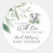 Een beetje wild een olifant Baby shower feest Ronde Sticker (Voorkant)