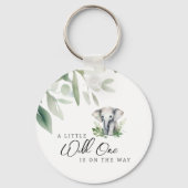Een beetje wild een olifant Baby shower feest Sleutelhanger (Voorkant)