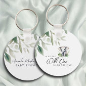 Een beetje wild een olifant Baby shower feest Sleutelhanger