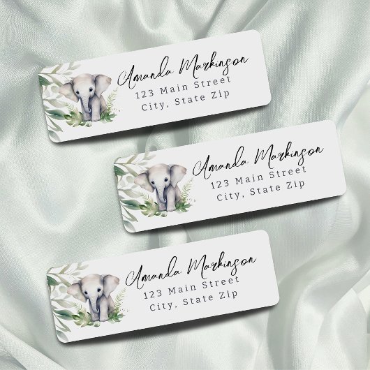 Een beetje wild een safari Baby olifant adres Etiket