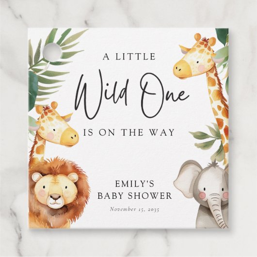 Een beetje wild een safari Baby shower Bedankjes Labels (Voorkant)