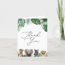 Een beetje wild een safari Baby shower groen Bedankkaart