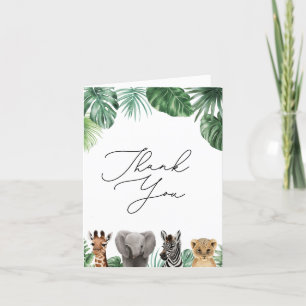 Een beetje wild een safari Baby shower groen Bedankkaart