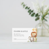 Een beetje wild een safari Baby shower luier Raffl Informatiekaartje (Staand voorkant)