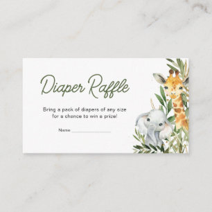 Een beetje wild een safari Baby shower luier Raffl Informatiekaartje