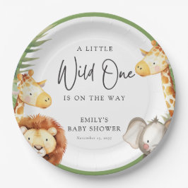 Een beetje wild een safari Baby shower Papieren Bordje