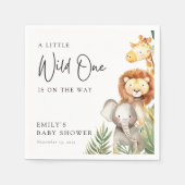 Een beetje wild een safari Baby shower Servet (Voorkant)