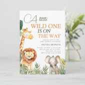 Een beetje wild een Safari Baby shower uitnodiging (Staand voorkant)