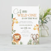 Een beetje wild een Safari Baby shower uitnodiging (Staand voorkant)