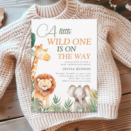 Een beetje wild een Safari Baby shower uitnodiging