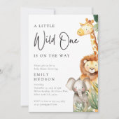 Een beetje wild een Safari Baby shower uitnodiging (Voorkant)