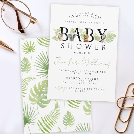 Een beetje wild een Safari baby shower-uitnodiging Kaart