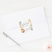 Een beetje wild een safari Baby shower Vierkante Sticker (Envelop)