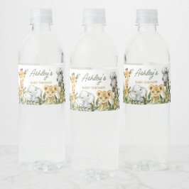 Een beetje wild een safari Baby shower Waterfles Etiket