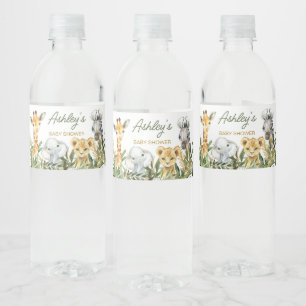 Een beetje wild een safari Baby shower Waterfles Etiket