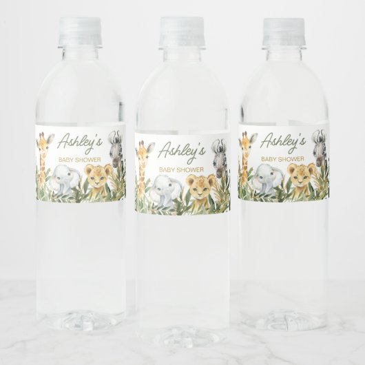 Een beetje wild een safari Baby shower Waterfles Etiket (Flessen)