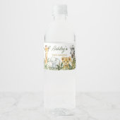 Een beetje wild een safari Baby shower Waterfles Etiket (Voorkant)