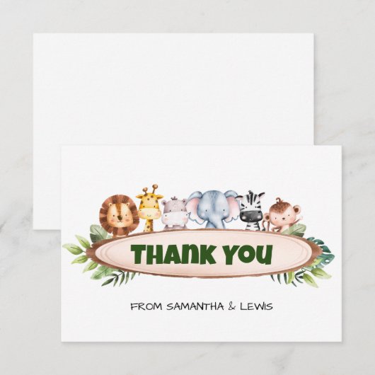 Een beetje wild een safari bedankt (Voorkant / Achterkant)