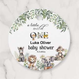 Een beetje wild een safari dieren baby shower bedankjes labels