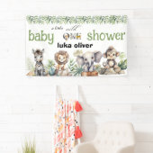 Een beetje wild een safari dieren baby shower spandoek (Insitu)