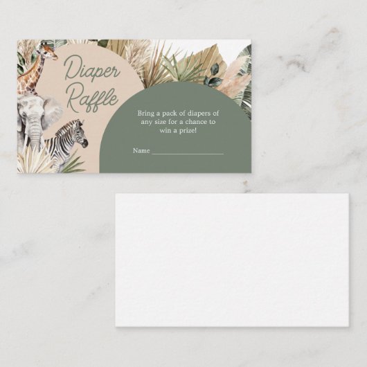 Een beetje wild een safari dieren luier rafel informatiekaartje (Voorkant / Achterkant)