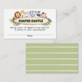 Een beetje wild een safari luier Raffle Informatiekaartje (Voorkant / Achterkant)