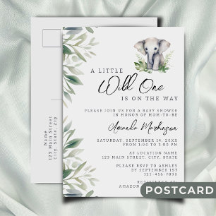 Een beetje wild een Safari olifant Baby shower Briefkaart