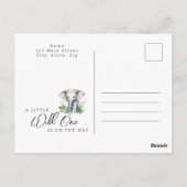 Een beetje wild een Safari olifant Baby shower Briefkaart (Achterkant)