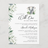 Een beetje wild een Safari olifant Baby shower Briefkaart (Voorkant)