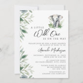 Een beetje wild een Safari olifant Baby shower Kaart (Voorkant)