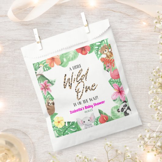 Een beetje wild één tropisch dier Baby shower Bedankzakje (Geknipt)